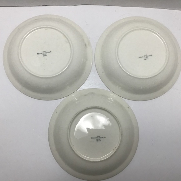 3 Edwin M. Knowles China Bowls Decorated With Bands of Tiny flowers Art Deco - Picture 6 of 7